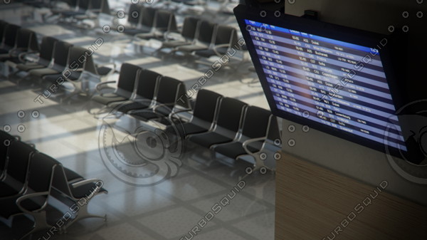 3d departures lounge model - Departures Lounge by tridiART